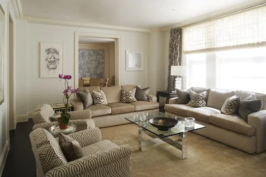 Renovation of a two-bedroom apartment in a Landmarked building on the Upper East Side. The circuitous maid's quarter was reconfigured to accommodate an additional one-bedroom suite, accessed from the main Hall. The Kitchen and Pantry were reconfigured to provide maximum storage plus a Laundry Closet. We worked closely with Tony Ingrao to coordinate interior finishes and furniture requirements. All windows were replaced, and seven new through-the-wall air conditioning units were installed. Interior Designer: Ingrao Inc. Design 