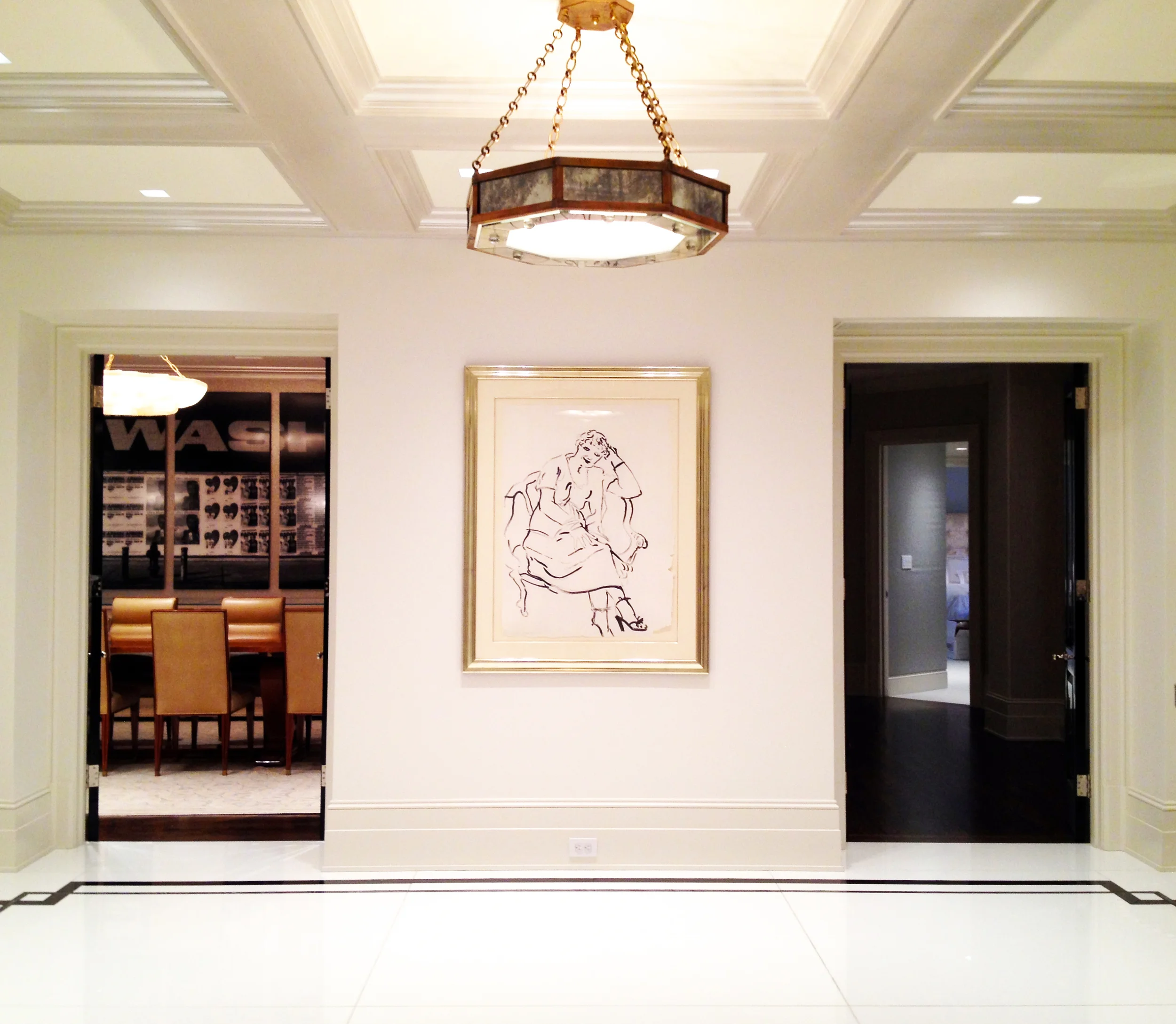  Renovation of five bedroom apartment in a Landmarked building on the Upper East Side. The public sequence of the apartment was modified to improve the flow. The central hall was updated with clean lines and restrained details. The kitchen was expand