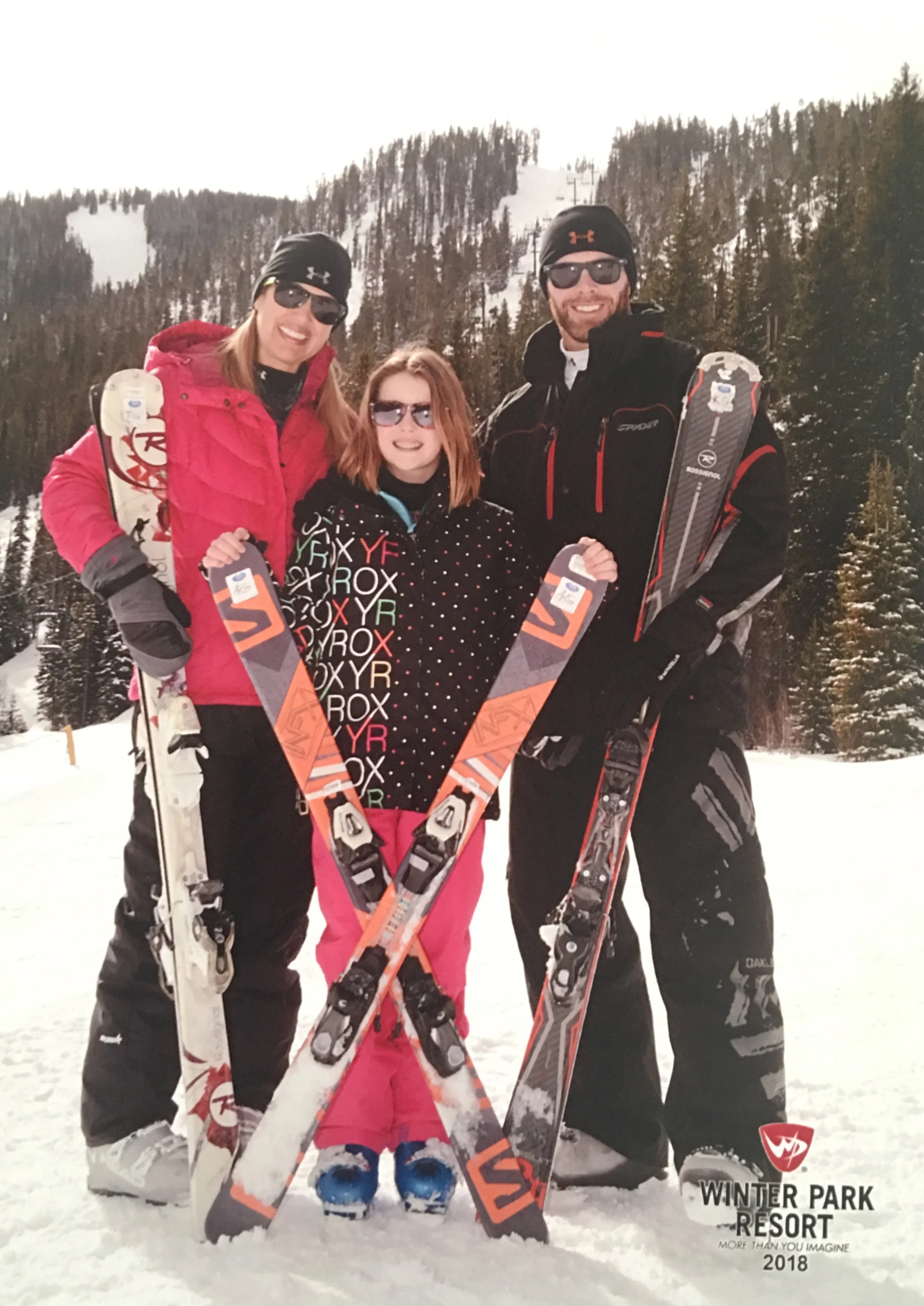 Adelyn was able to enjoy skiing with her family in Feb 2018 - no broken bones!