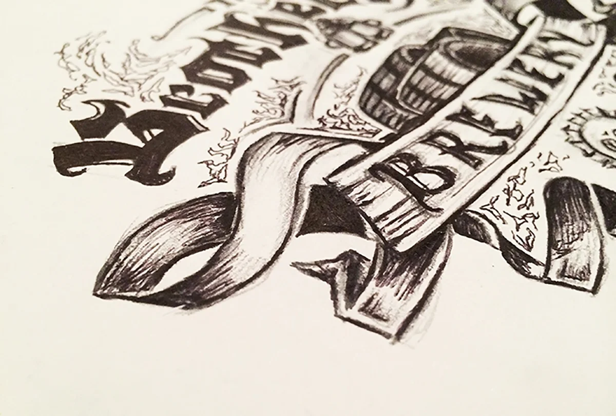 Brotherhood Brewery Hand-Drawn Typographical Logo