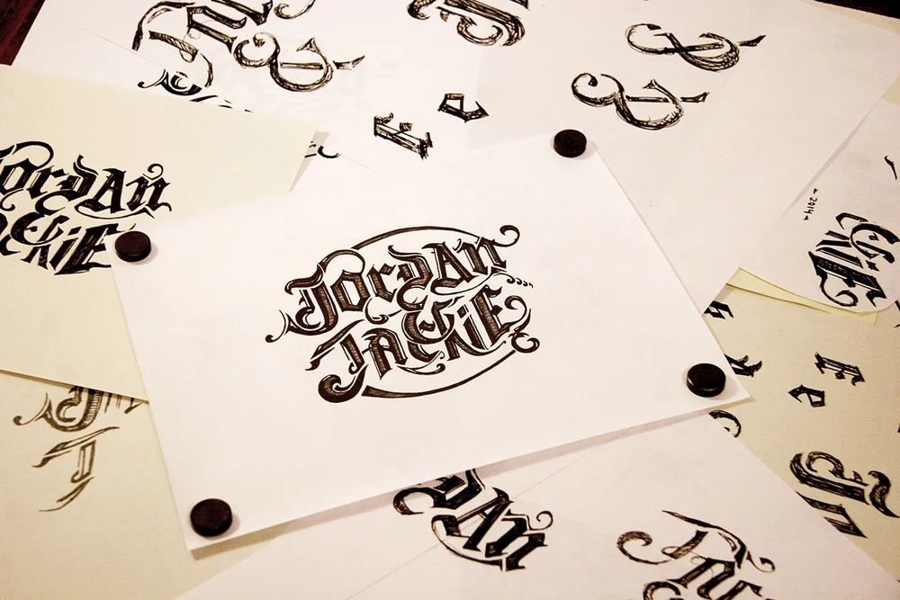 Custom Hand-Drawn Wedding Typography