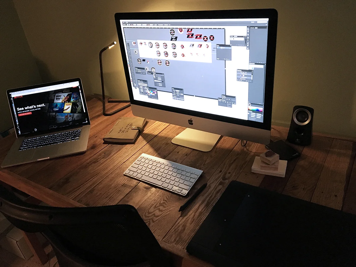 Many evenings, there is a chance you will find me here sketching out a few new layouts or tweaking some designs in Illustrator. I will probably be working in a niche I love and just trying to get better.