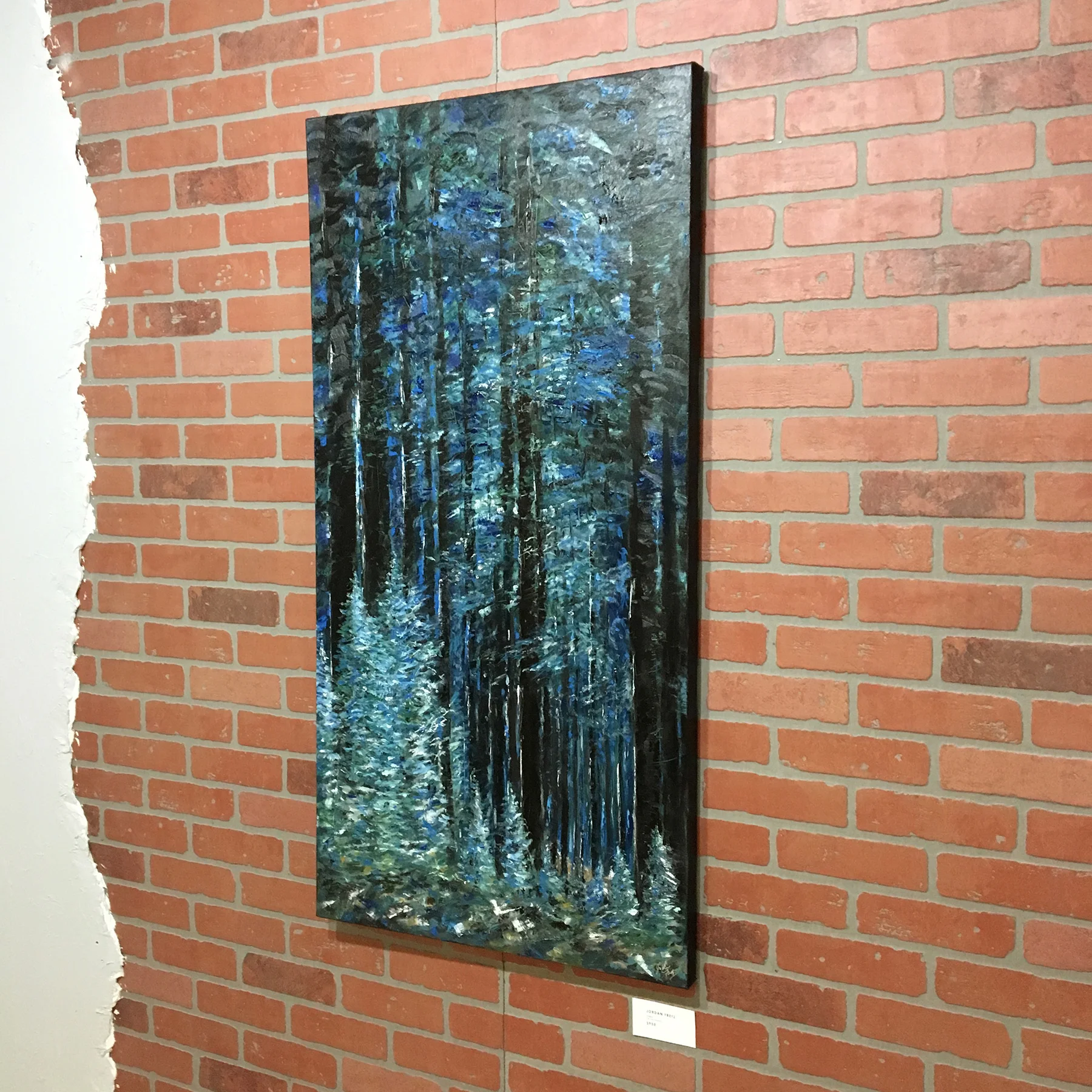 The inspiration of this piece was while hunting. Many times I almost wish a deer into existence walking in the trees. This one has a hazy tan figure moving in the bottom. Is it a deer or just imagination.