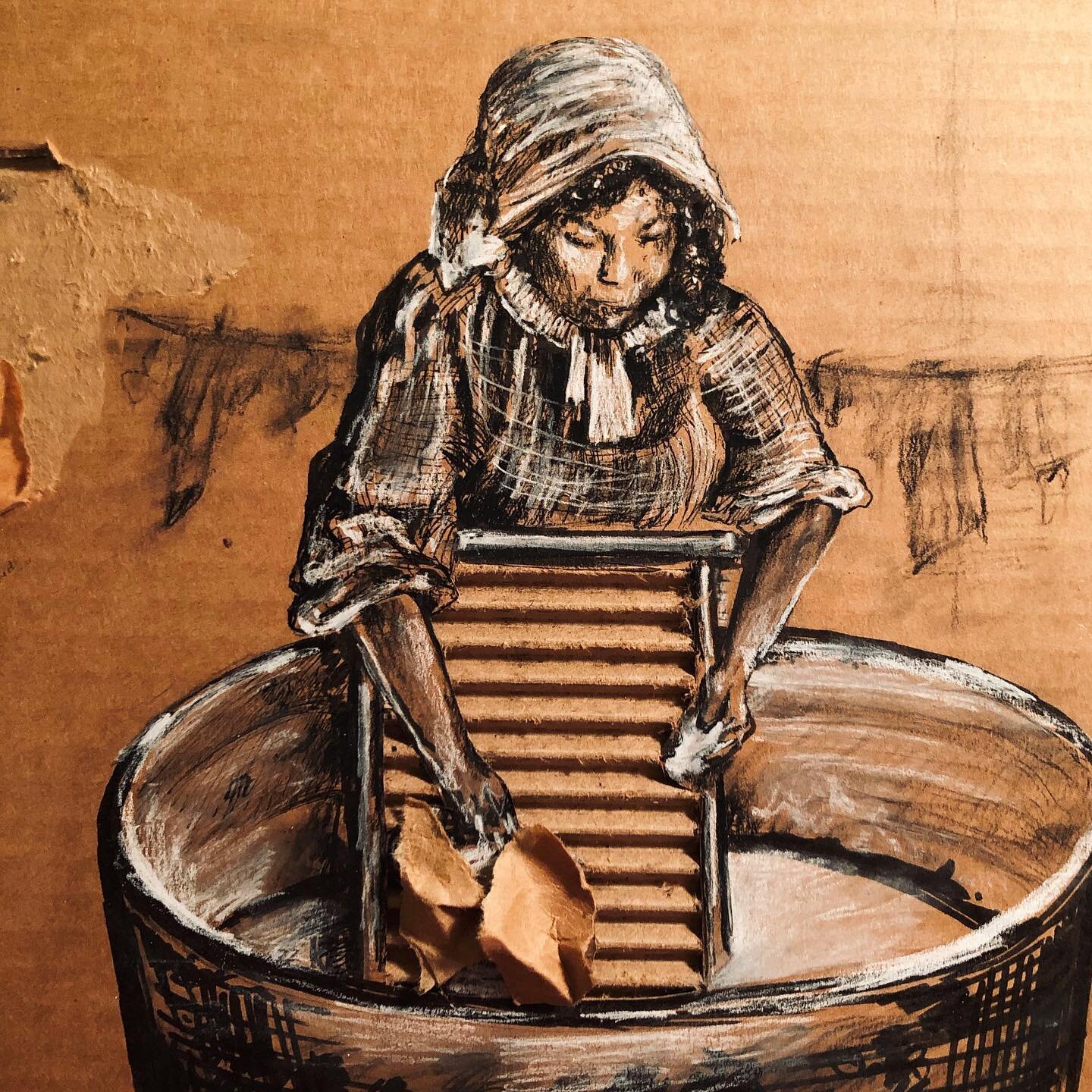 Corrugated washboard, courtesy of @costco Everything you need in bulk, even art supplies 😊

#corrugatedartist #cardboardart #interactiveart #interactivedrawing #doodlesofinstagram #sketch #salvagedart #cardboardbox