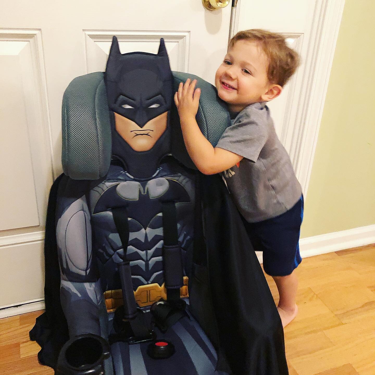 A huge thank you to @kidsembrace for blowing our little guys&rsquo; mind by sending us their Batman car seat. I did some logo/ design work for them years ago and am amazed at how well done all of their products are. Here&rsquo;s to more road trips in