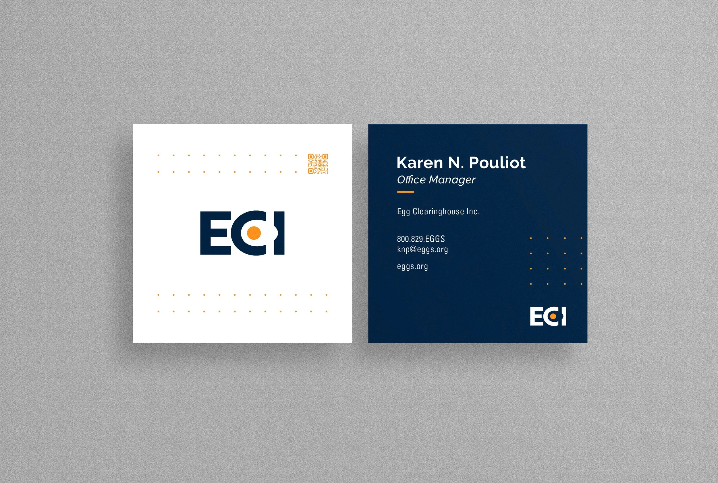 Square business card mockup