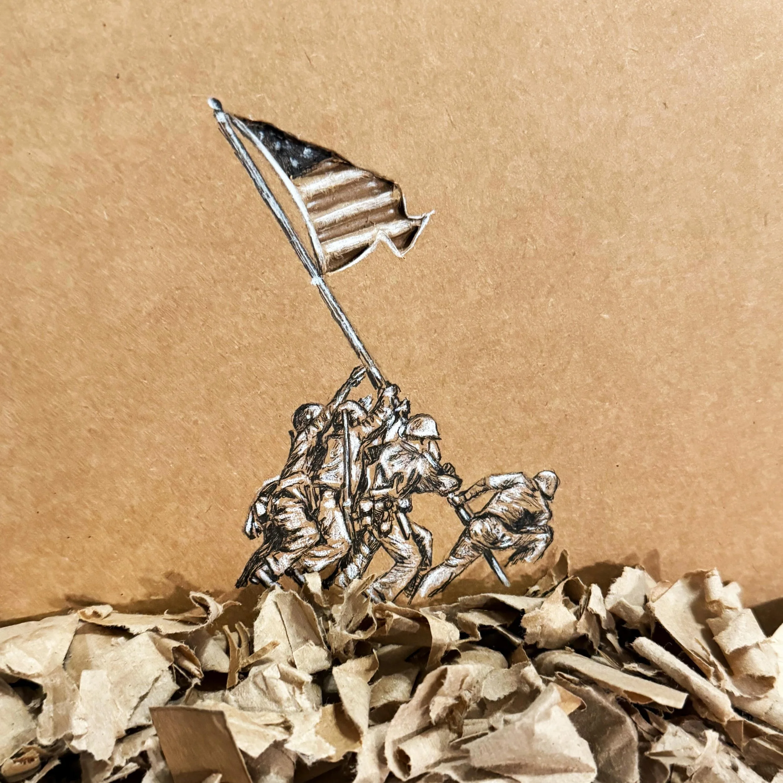 Corrugated Stripes. 

#corrugatedartist #cardboardart #recycledart #doodlesofinstagram #FourthOfJuly #4thOfJuly #IndependenceDay #HappyFourth