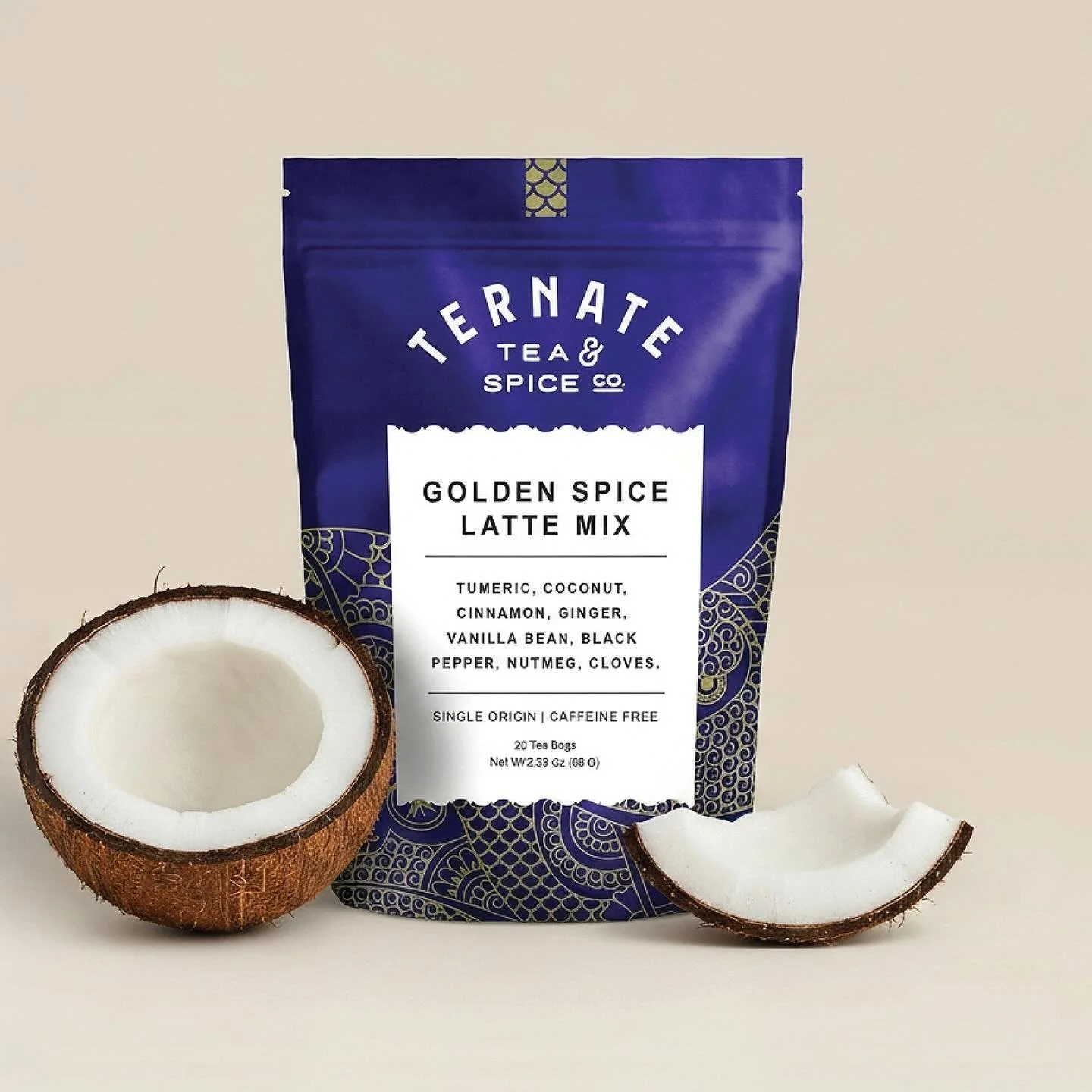 Quick rebrand for the legend John Zimmer. Ternate is an Indonesian island with dope volcanic soils that are perfect for growing spices, tea leaves, etc. The packaging was direct printed with some thematic illustration and then the labels were provide