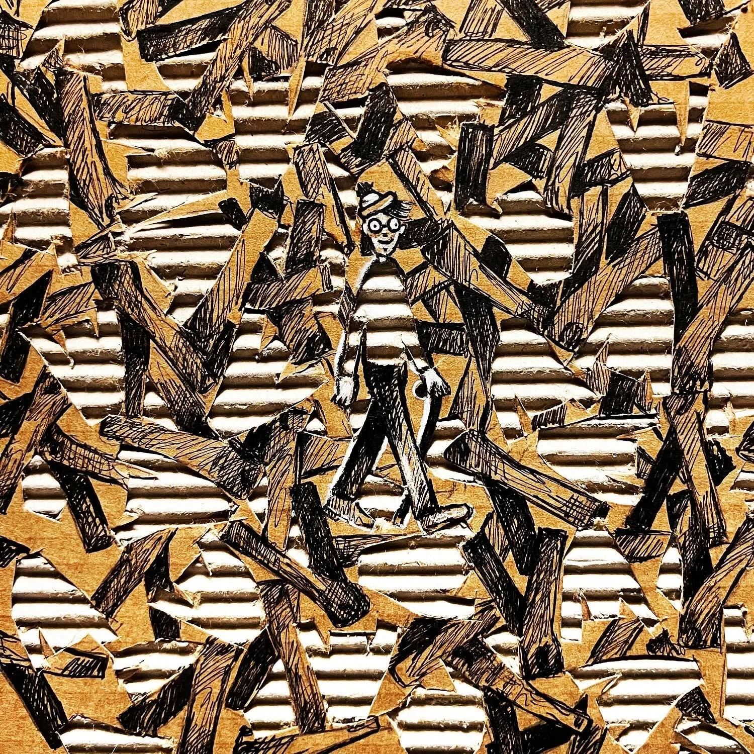 Find Waldo. Find cardboard.

#corrugatedartist #cardboardart  #ArtFeatures #artoftheday #artistsoninstagram  #recycledart #doodlesofinsta