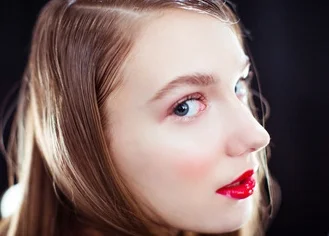 Demure (used just on the cheeks) from a J.Crew&nbsp;shoot. Photo by Brian Derballa.