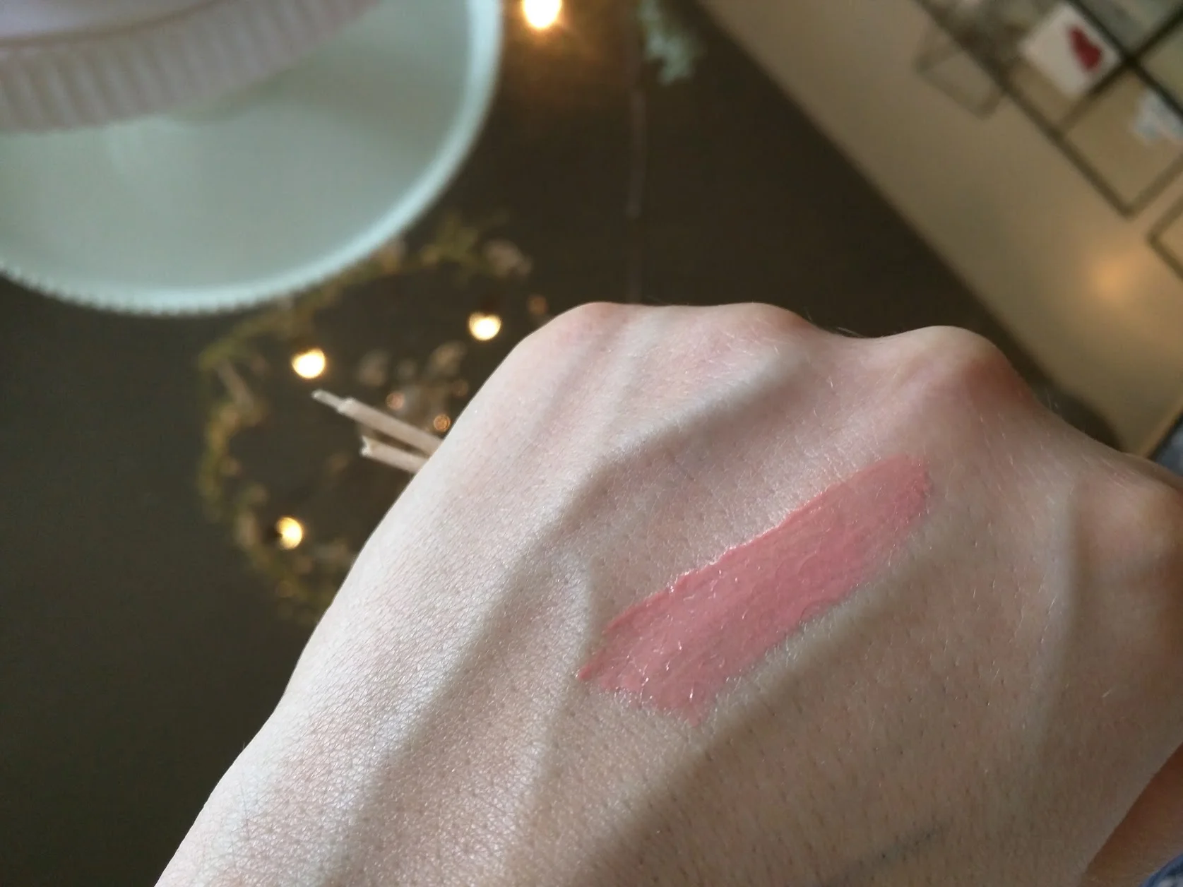 Swatch of RMS Lipshine in Honest (Isn't it gorgeous?!?)