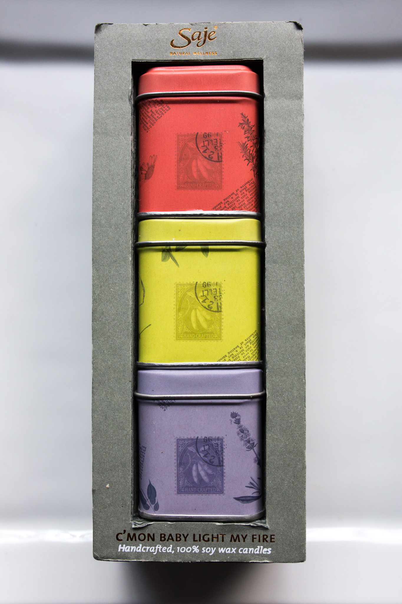 A trio of tin candles with impressive fragrance throw (Tanta is by far, my favorite of their fragrances).