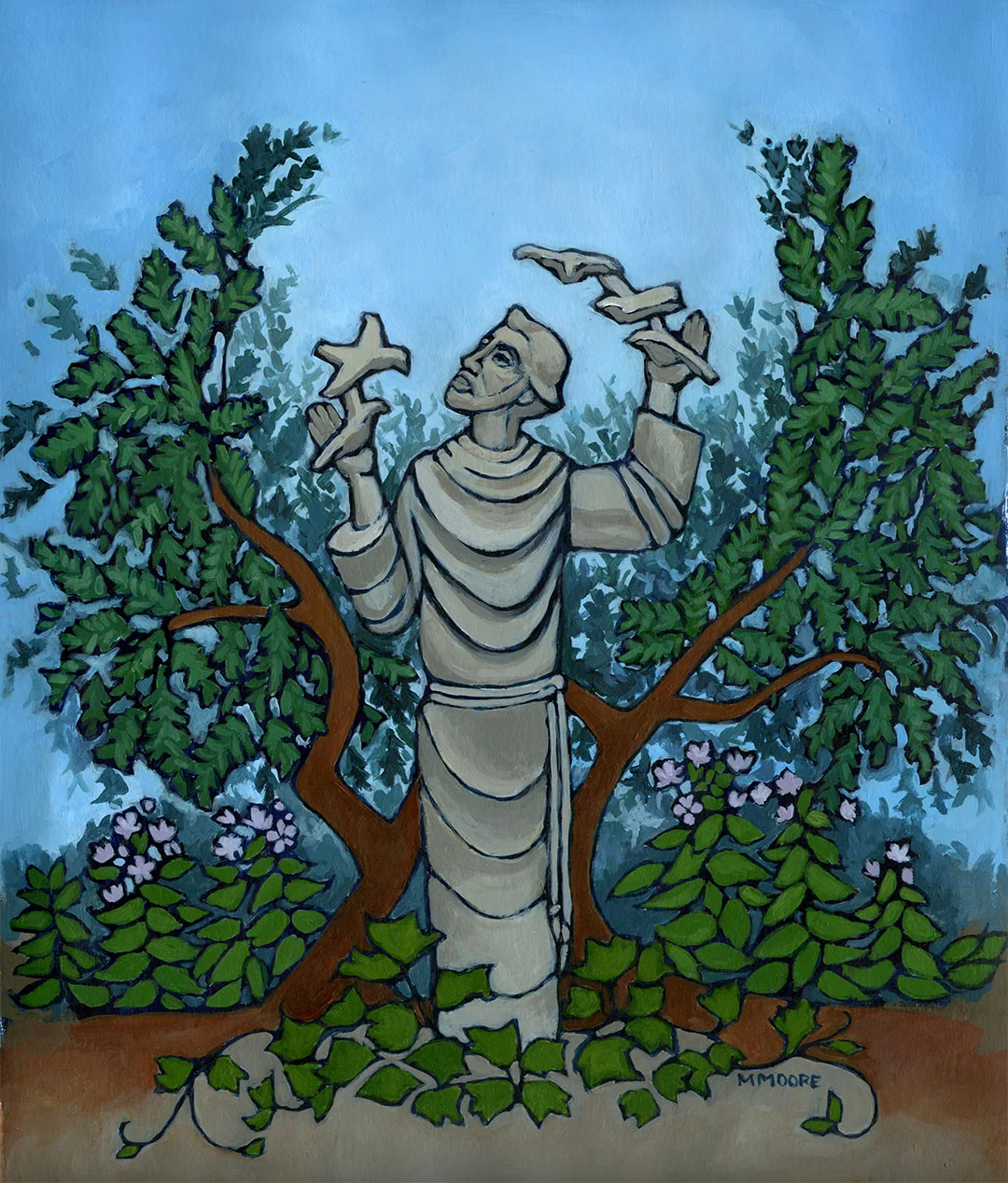 St. Francis in an English Garden