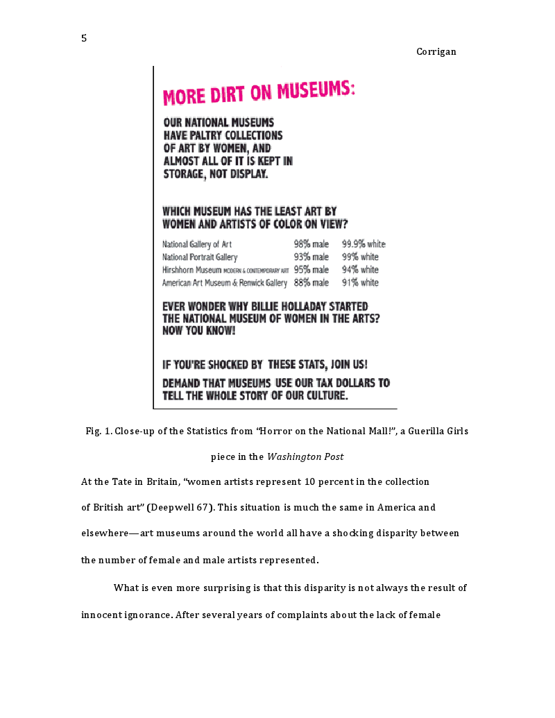 Fig. 1. Close-up of the Statistics from “Horror on the National Mall!”, a Guerilla Girls piece in the Washington Post
