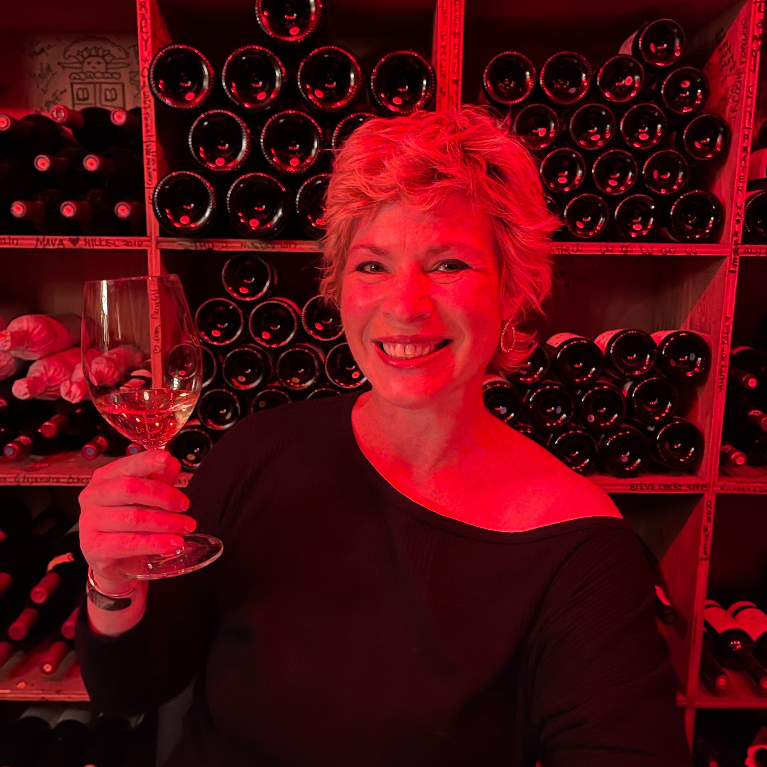 Annette in The Little Nell wine cellar