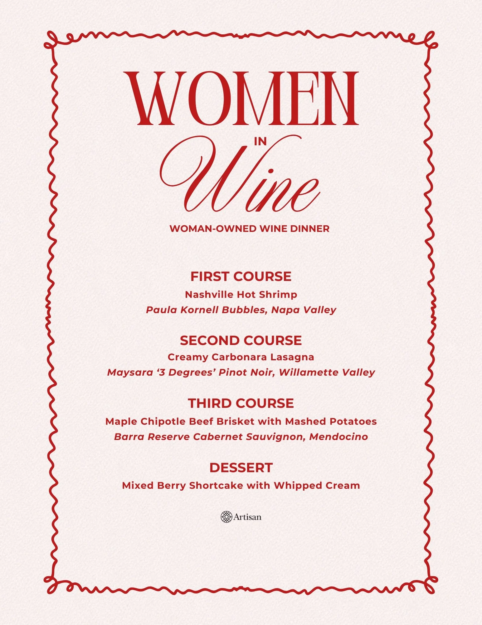Women In Wine Dinner at Duet