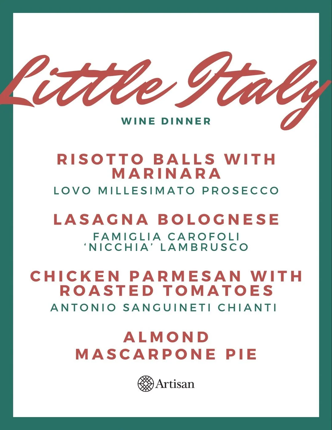 Little Italy Wine Dinner at Duet