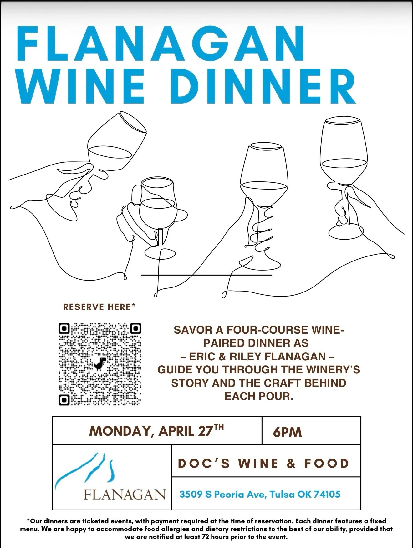 Flanagan Wine Dinner at Doc's