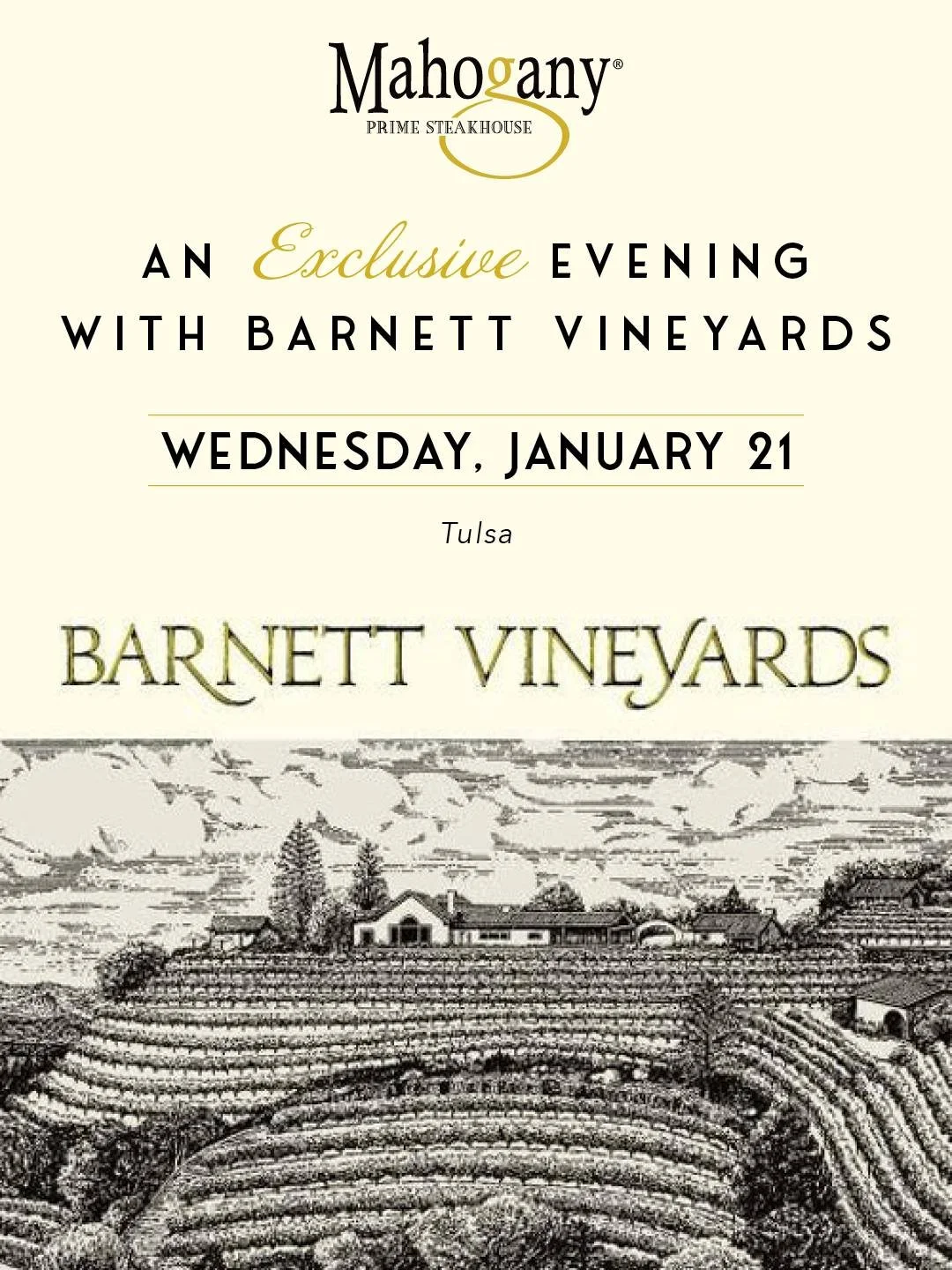 Barnett Vineyards Wine Dinner at Mahogany