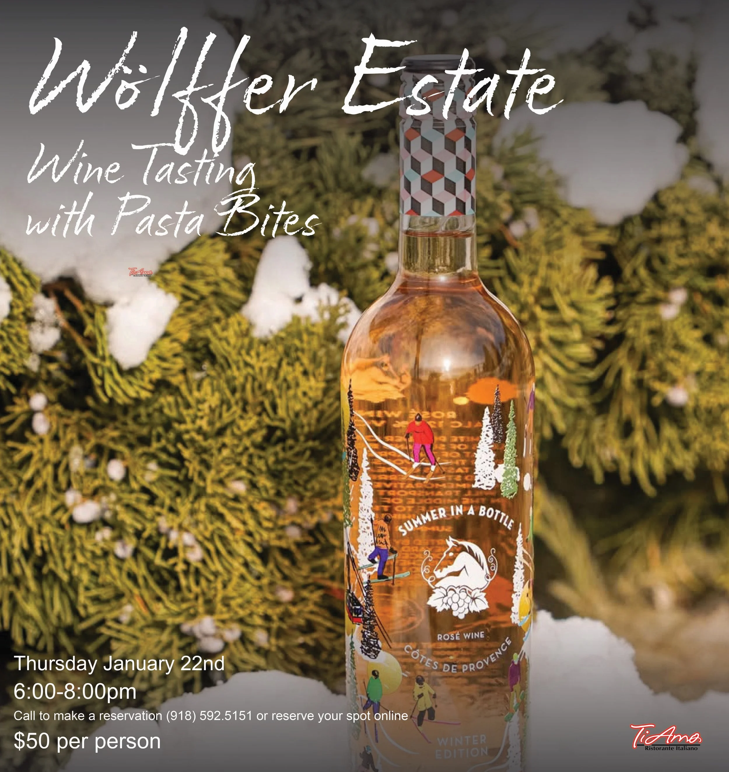 Wölffer Estate Vineyard Wine &amp; Food Pairing at Ti Amo Downtown