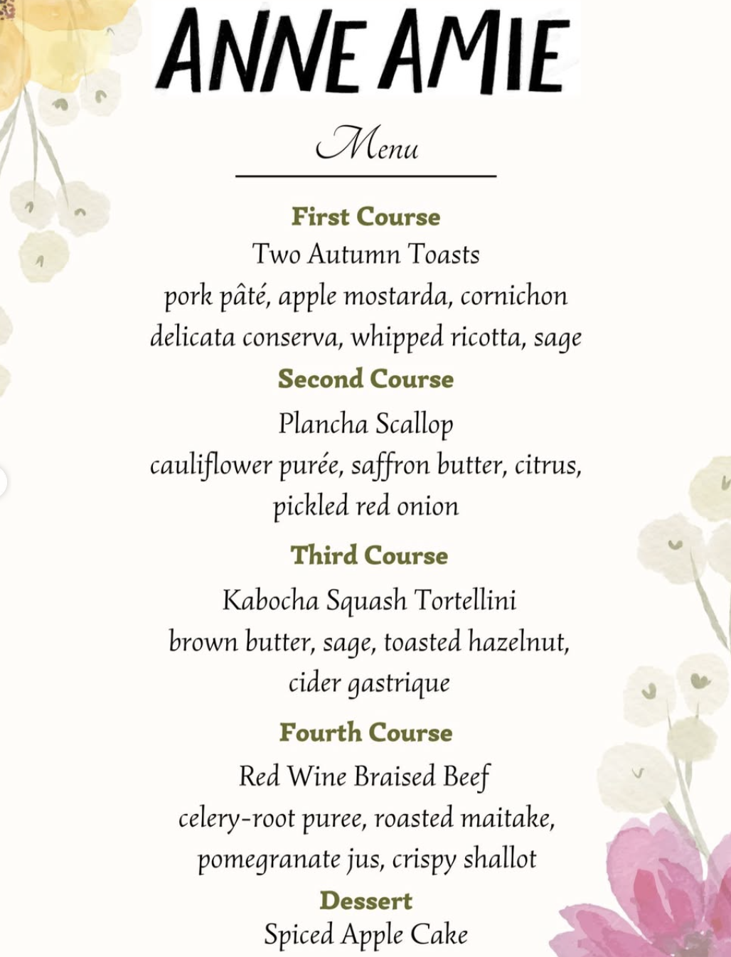 Anne Amie Wine Dinner at Oren