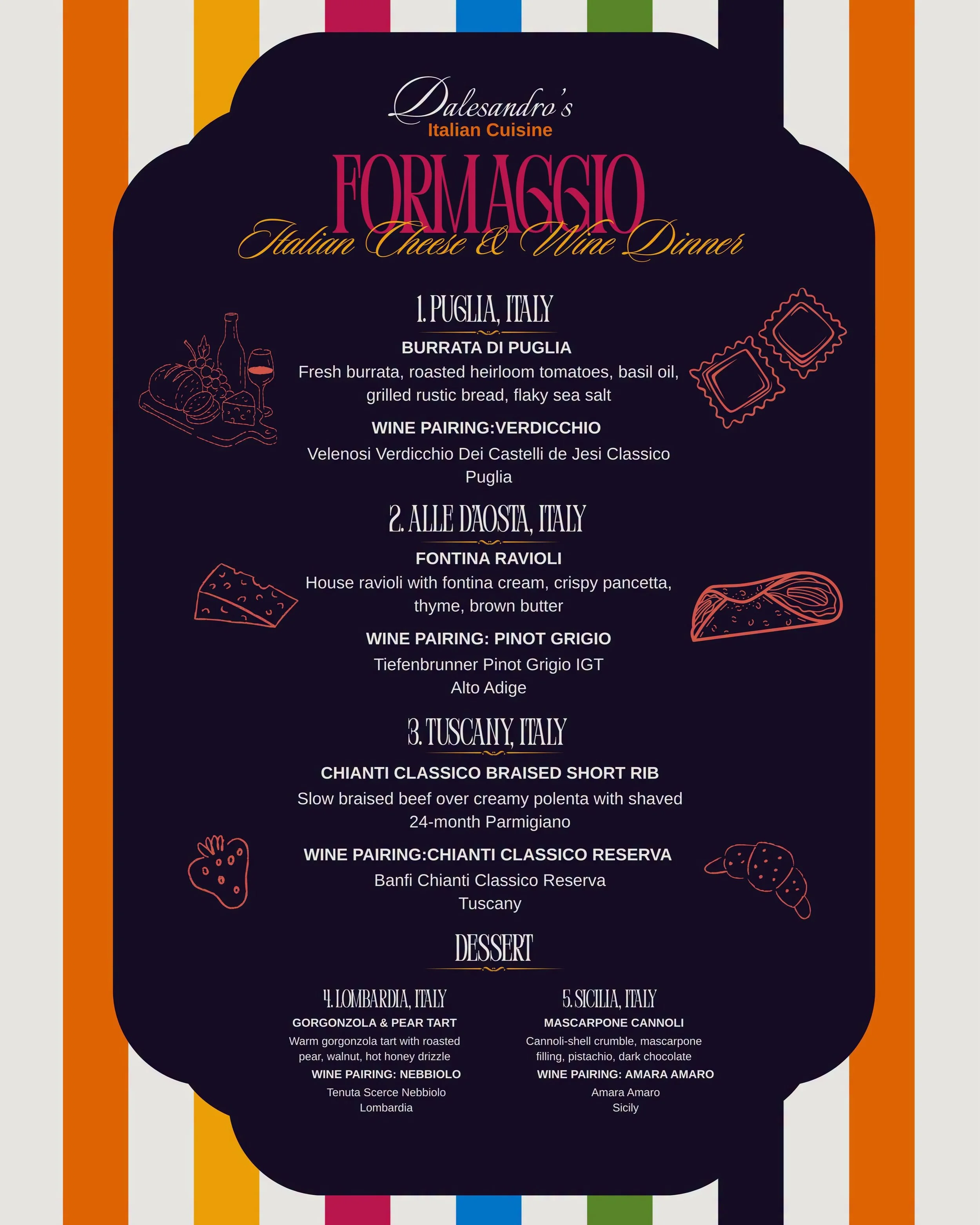 Formaggio - Cheese & Wine Dinner at Dalesandro's