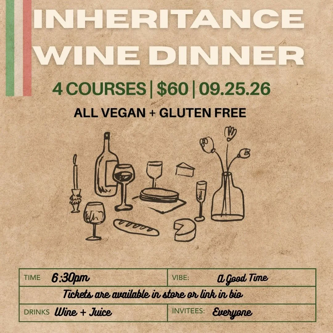 Italian Wine Dinner at Inheritance Juicery