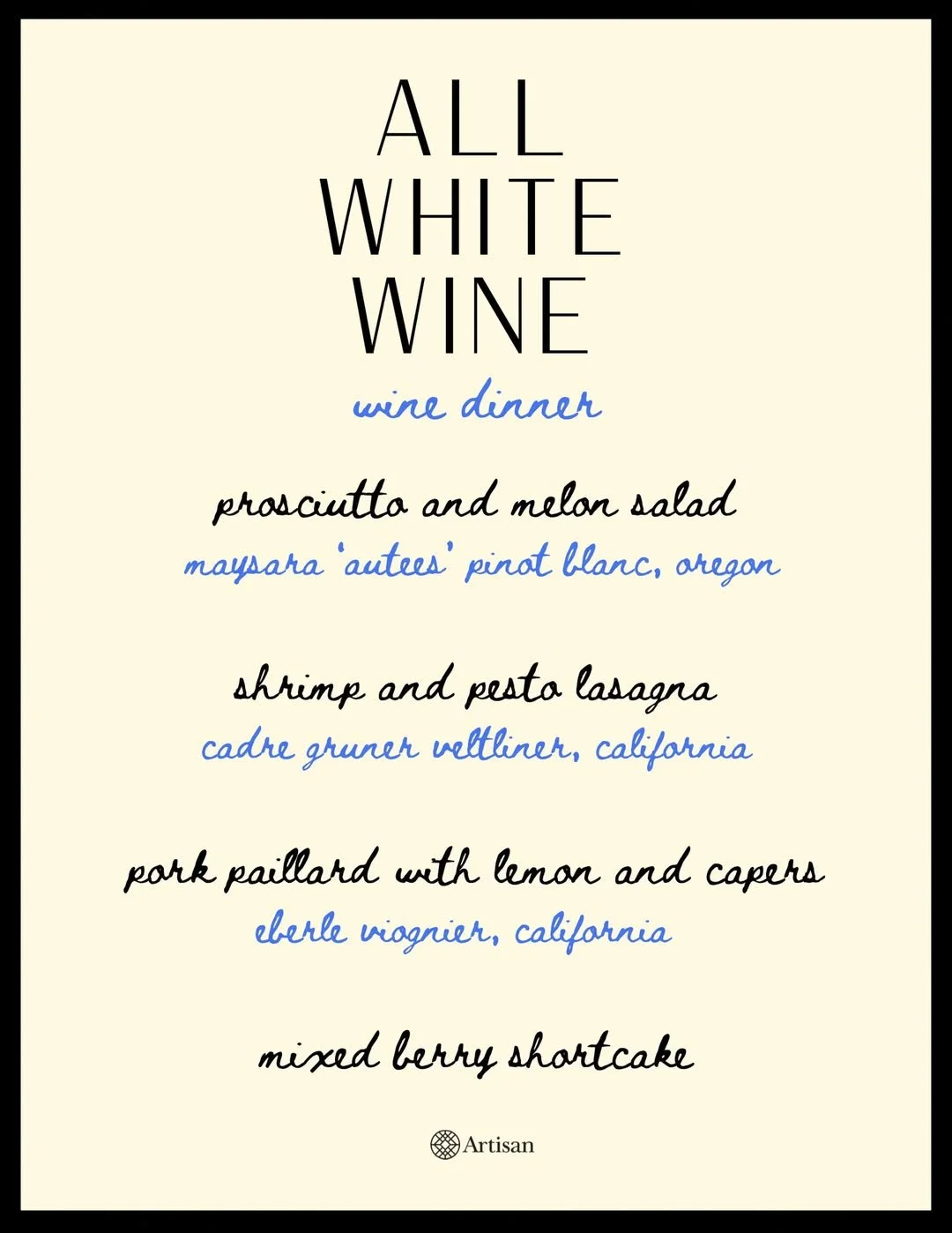All White Wine Dinner at Duet