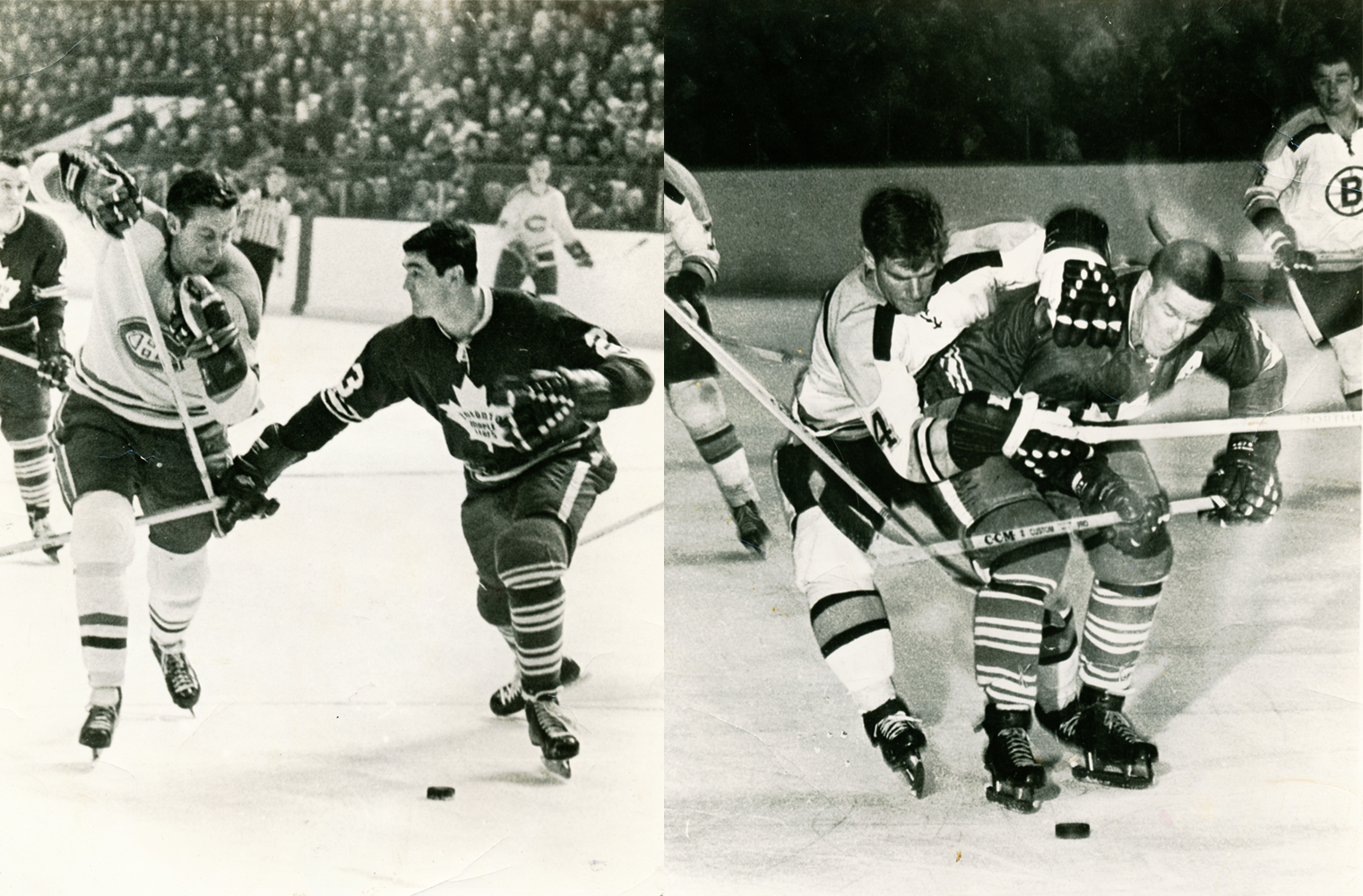 Early hockey heroes Jean Belevieau, Pat Quinn, Bobby Orr, and Tim Horton from my personal scrapbook.