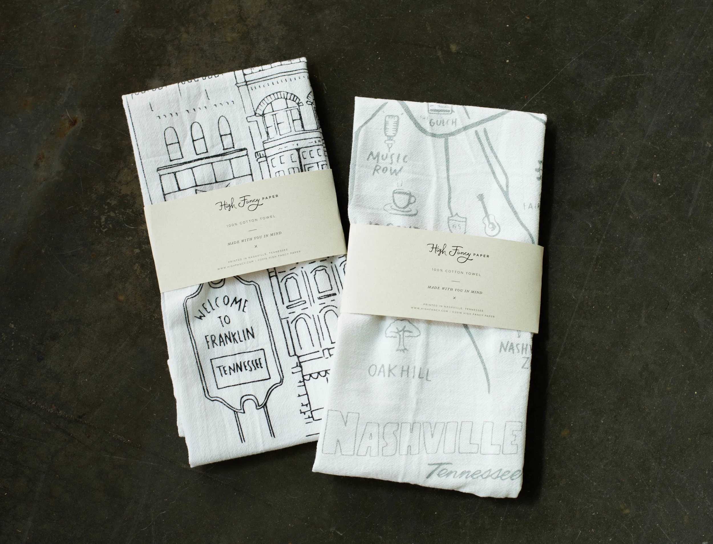 Franklin and Nashville tea towels