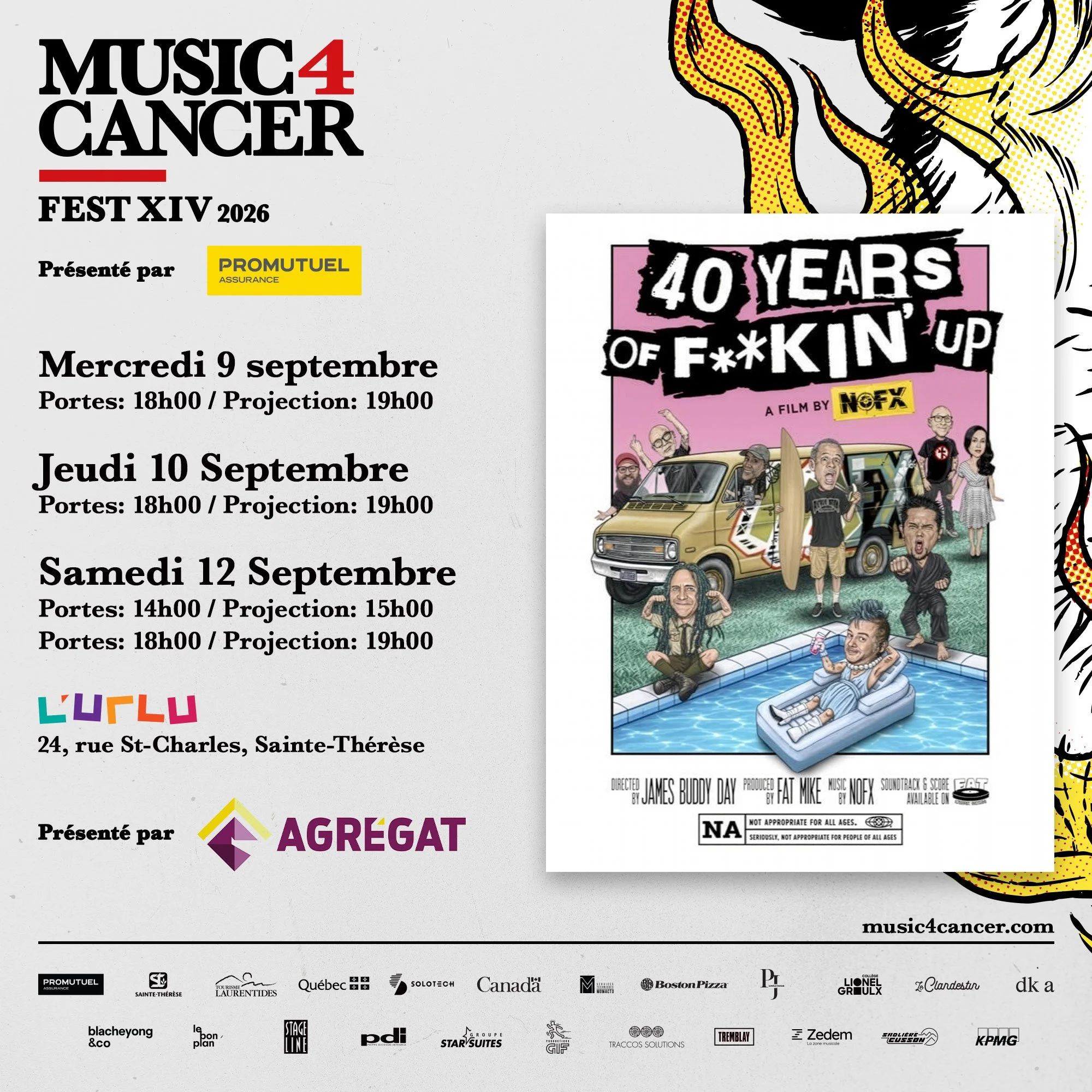 NOFX sur grand écran à Music 4 Cancer