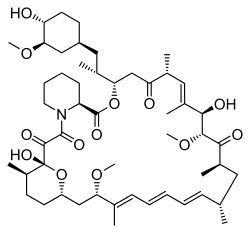 The structure of rapamycin, also known as Sirolimus
