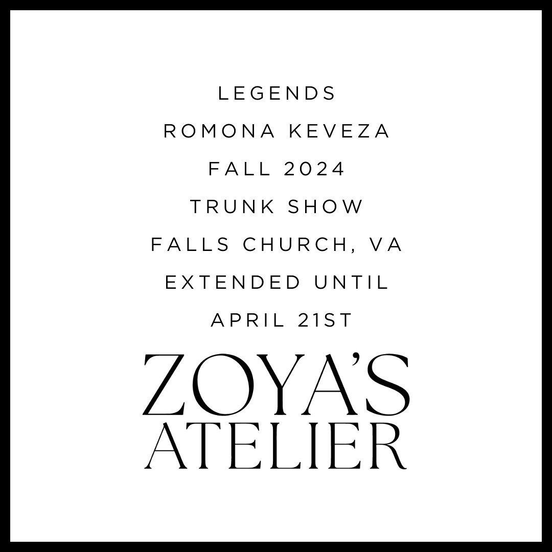 SPECIAL BRIDAL EVENT CONTINUES THIS WEEKEND 🤍

You are cordially invited to view and shop the latest @legendsromonakeveza Fall 2024 at @zoyasatelier in Falls Church, VA extended until this weekend April 21st! 

To Book your appointment contact Zoya&
