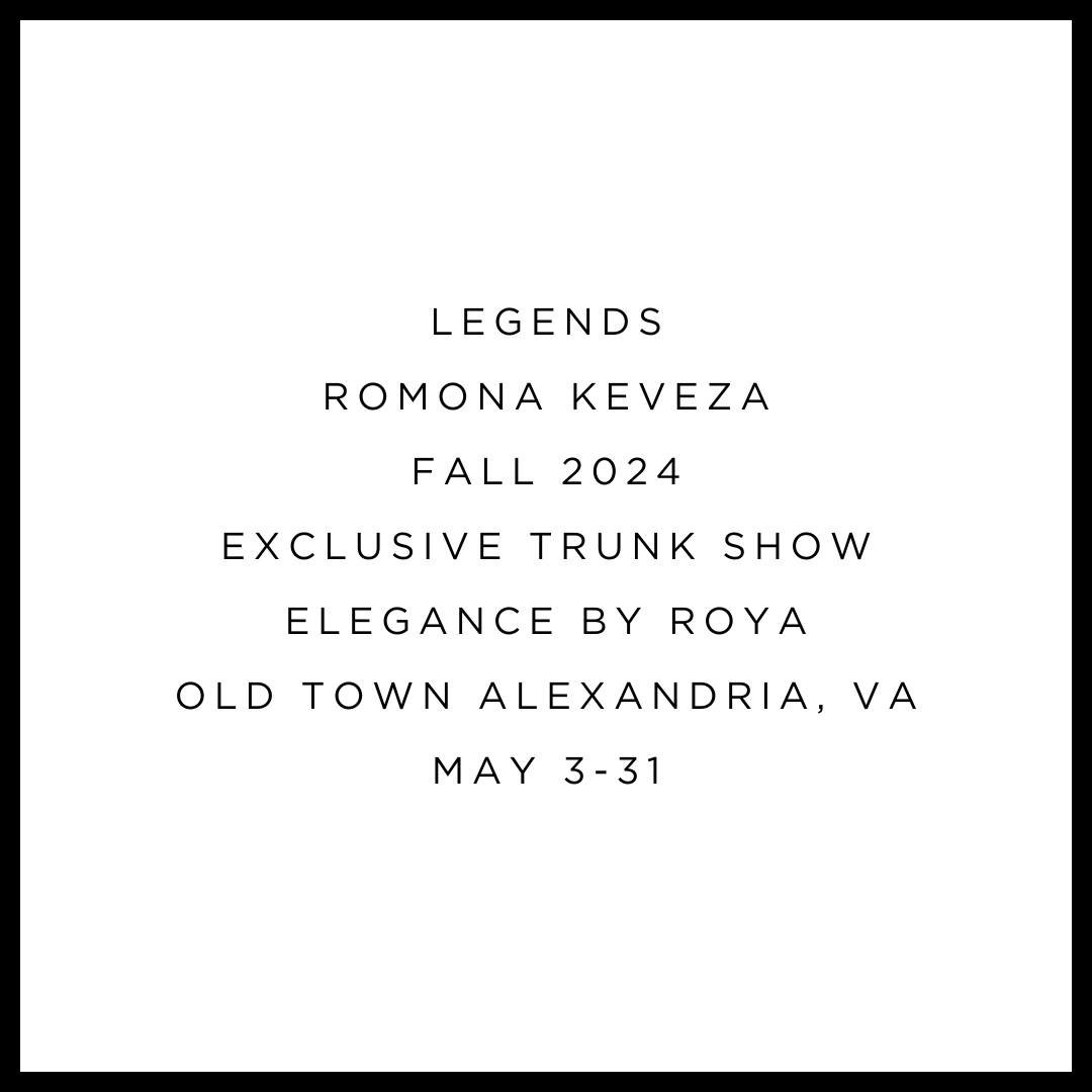 CALLING ALL VIRGINIA BRIDES! 🤍🥂

You are cordially invited to view and shop the @legendsromonakeveza  FALL 2024 exclusively available at @elegancebyroyaoldtown in Alexandria, VA for the WHOLE MONTH OF MAY starting this weekend through May 31st!

To
