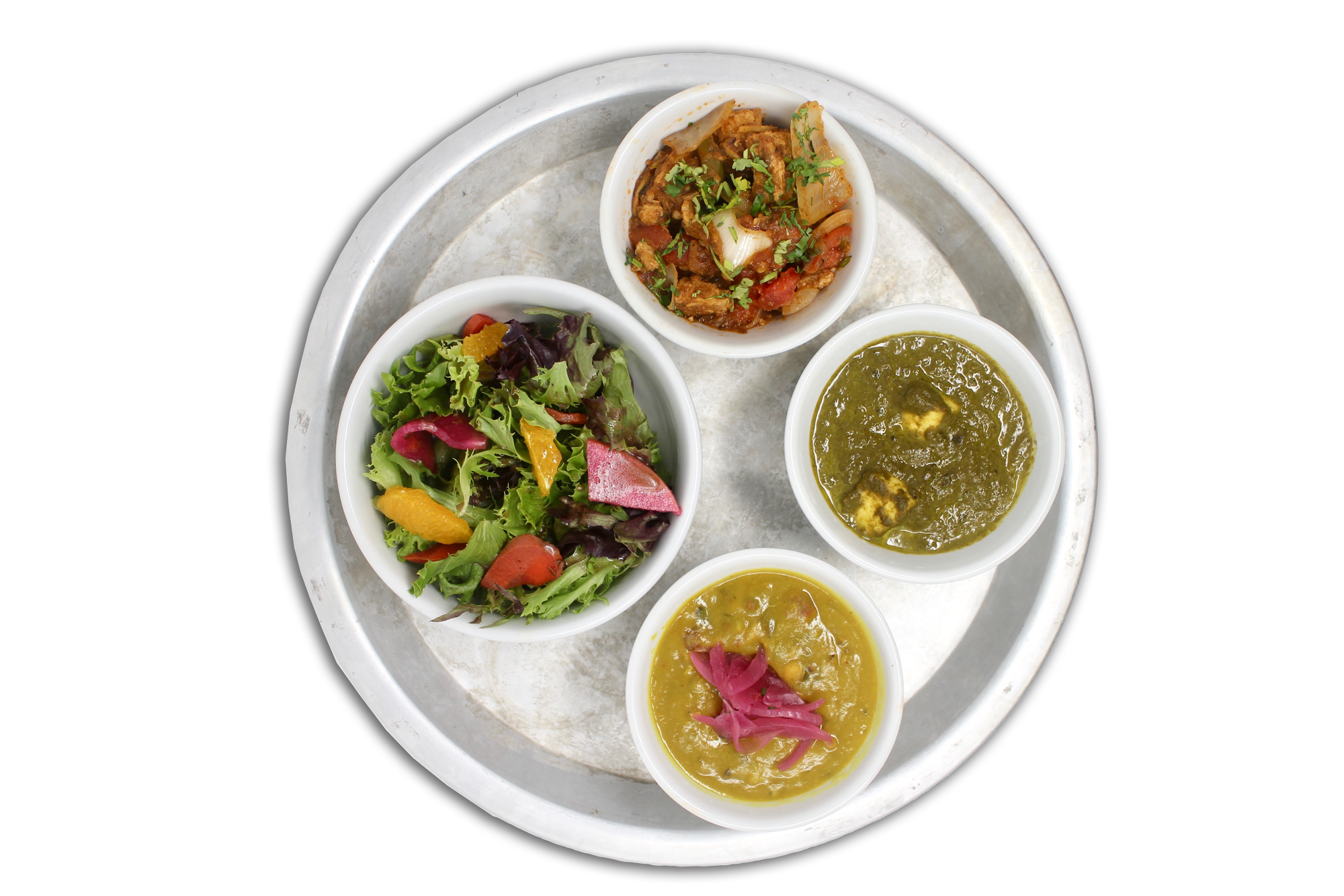 #KARMAPROTEIN bowls of daal lentils, saag paneer, hungry planet plant protein, local organic greens