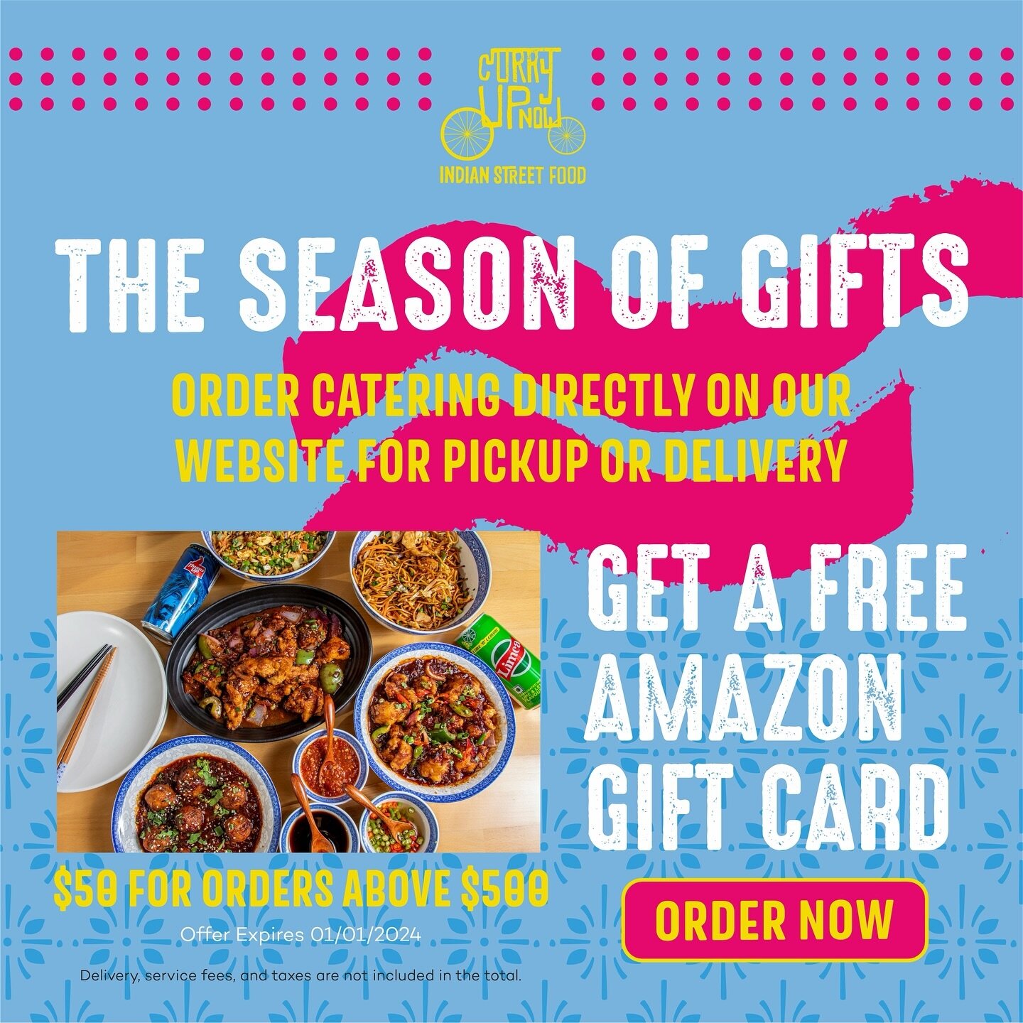 Our favourite time of the year hands down! Head over to the link in bio and pick your free #AmazonGiftCard✨
.
.
#CurryUpNow #HolidaySeason