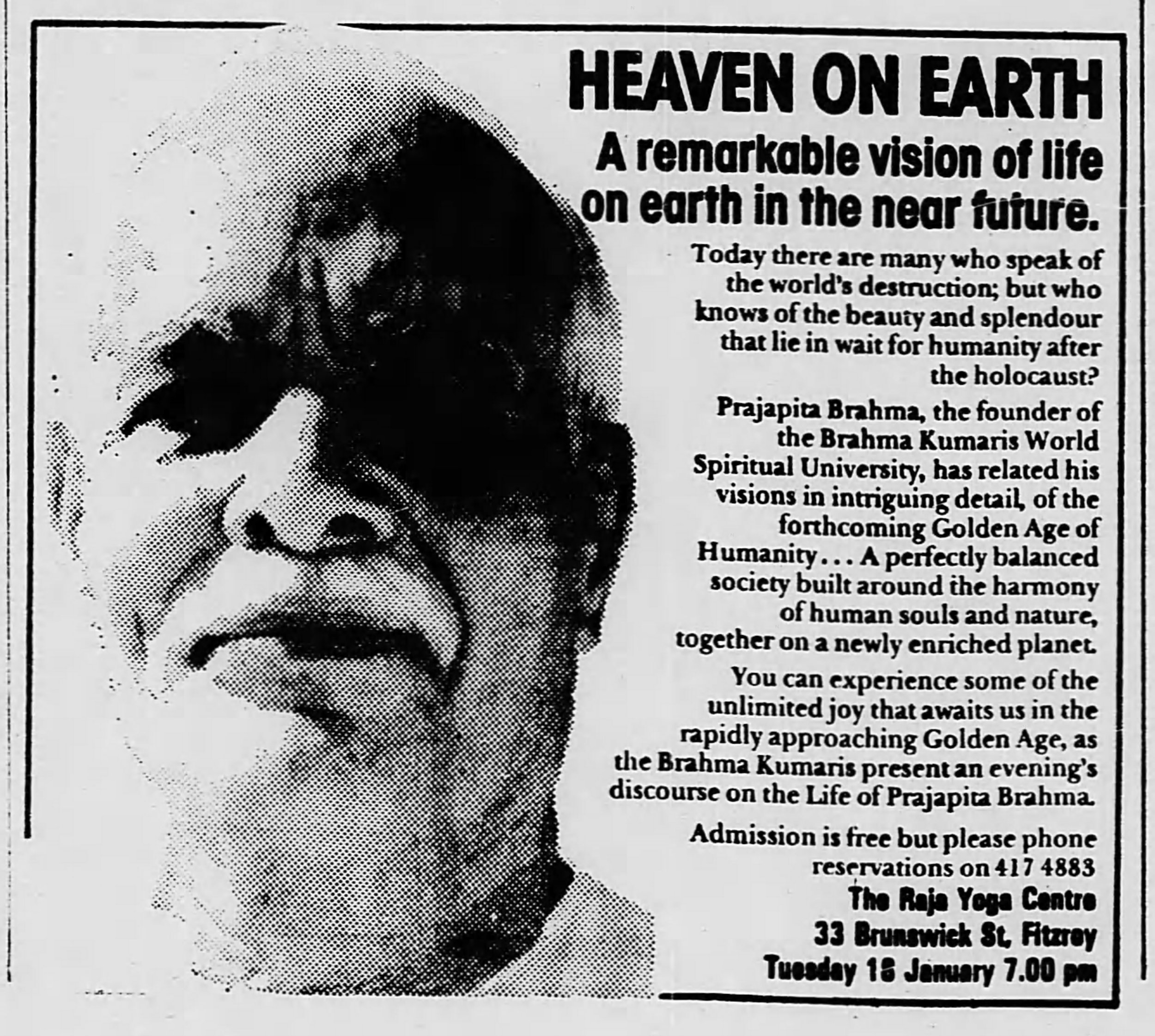Jan 15, 1983, The Age (melbourne). past advertisements contained forthright theology and spiritual urgency