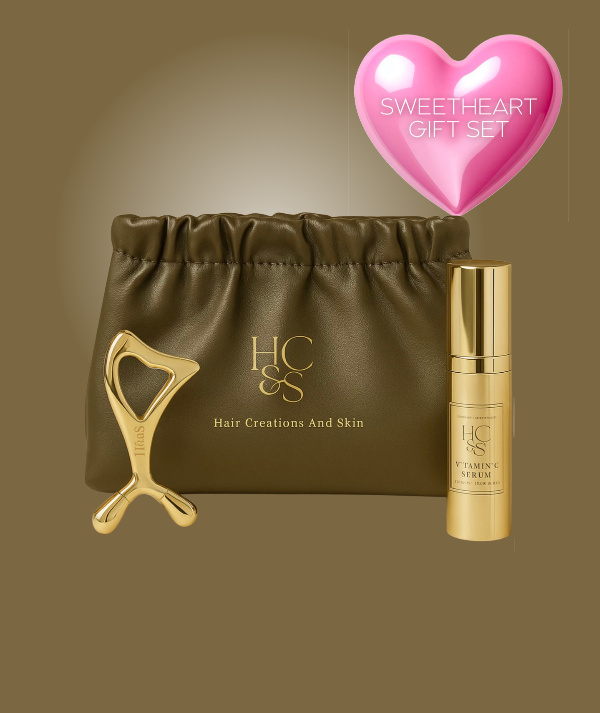 Sweetheart Gift Set-This Valentine’s set is the perfect way to show some love to your skin. Featuring our Premium Vitamin C Serum and Gua Sha — for a radiant, glowing complexion. 