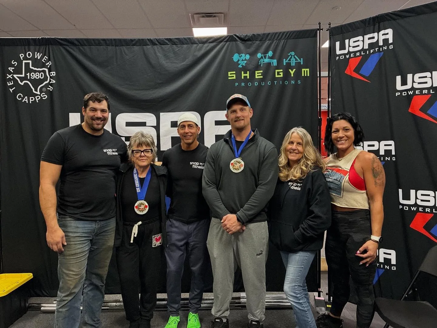 Well, an exciting day! Medaled in my class and set a state deadlift record! In large part thanks for the people in this photo. ❤️ my @snapfitness family! 

#powerlifting #uspa #snapfitness #deadlift #deadliftingwomen #fitafter60