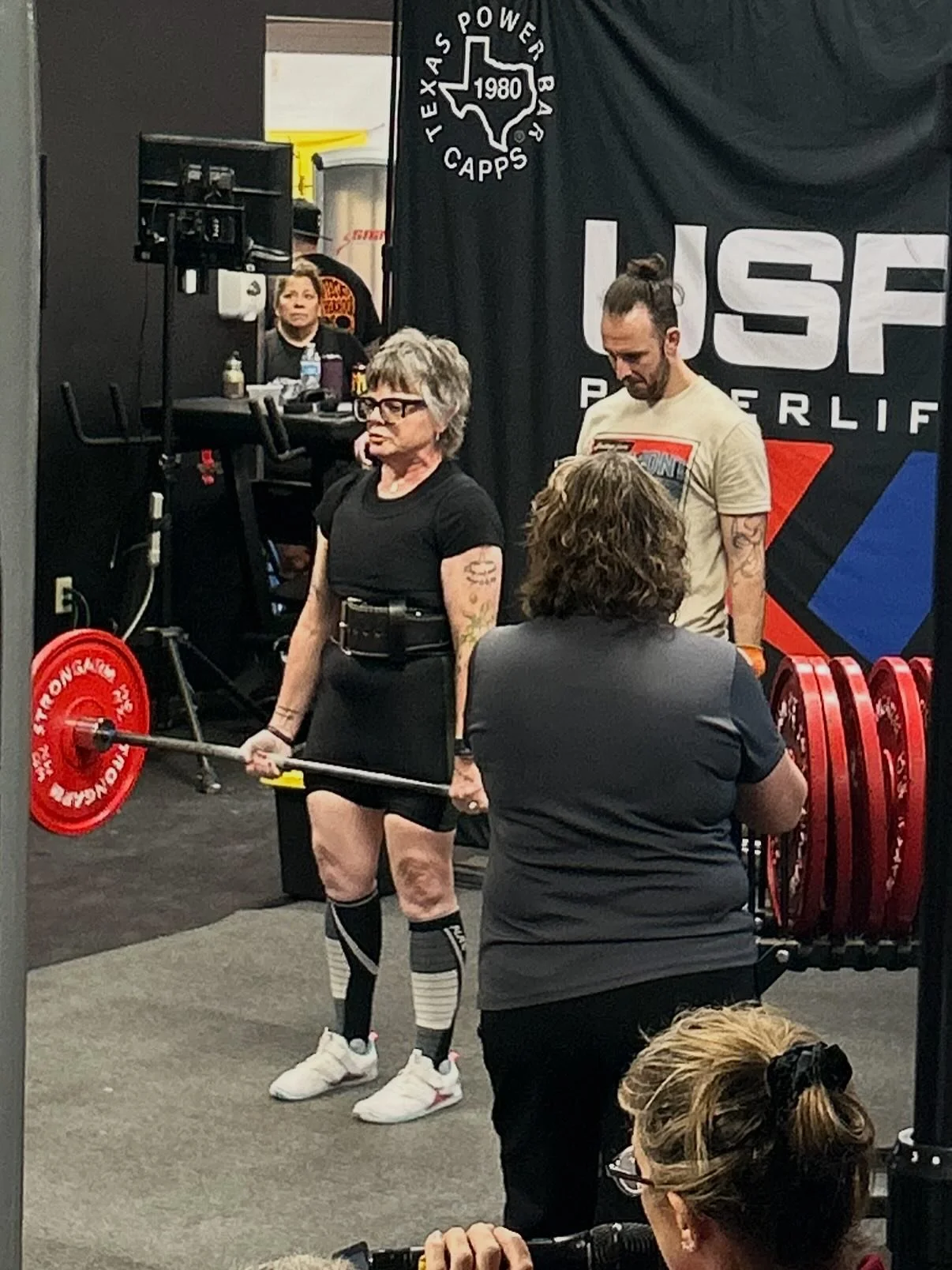 @j3ffthetrainer send me pictures of my record lift and medal awarding. So much fun! 

@uspapower #powerlifting #fitafter60 @snap_morrisville @snapfitness