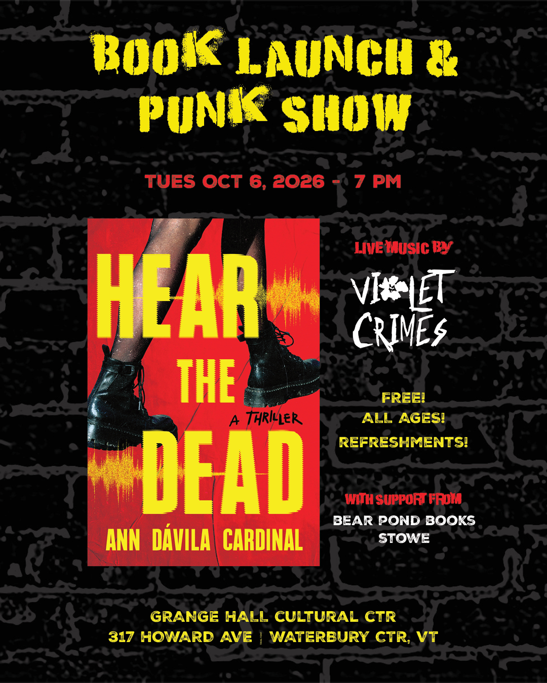 Hear The Dead Book Launch &amp; Punk Show