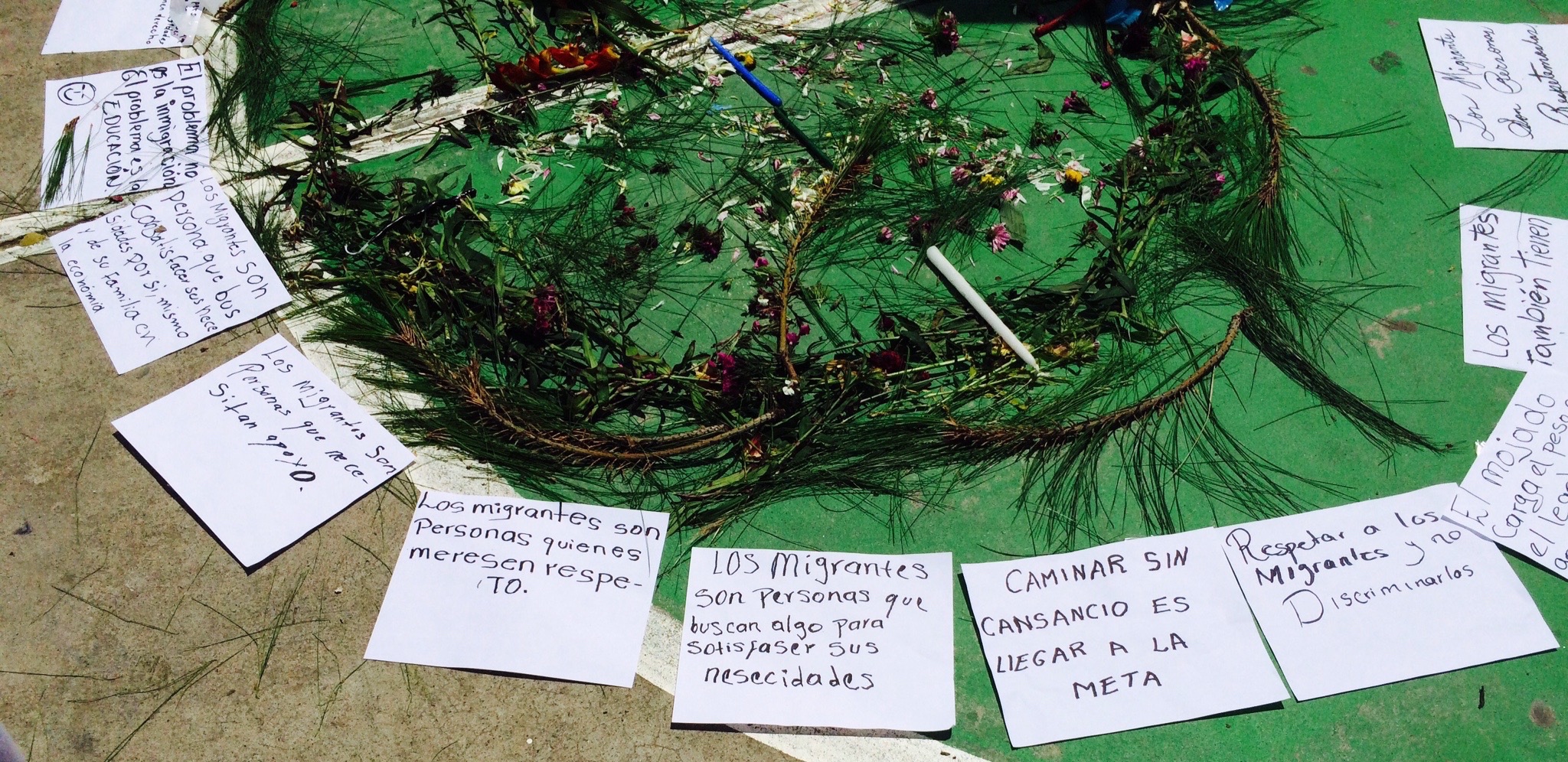 Activity with youth about migration. Photo credits: Lauren Heidbrink