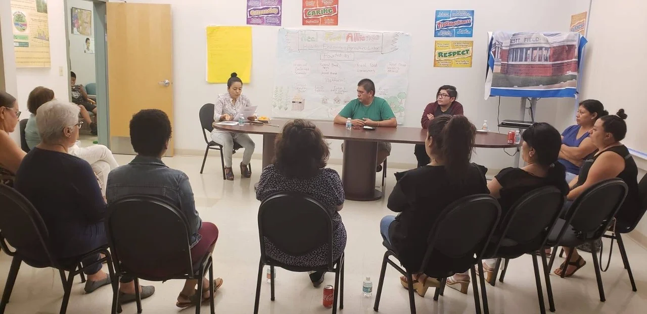 A meeting facilitated by leaders of the LGBTQ+ farmworker group. Photo by Yesica Ramirez.