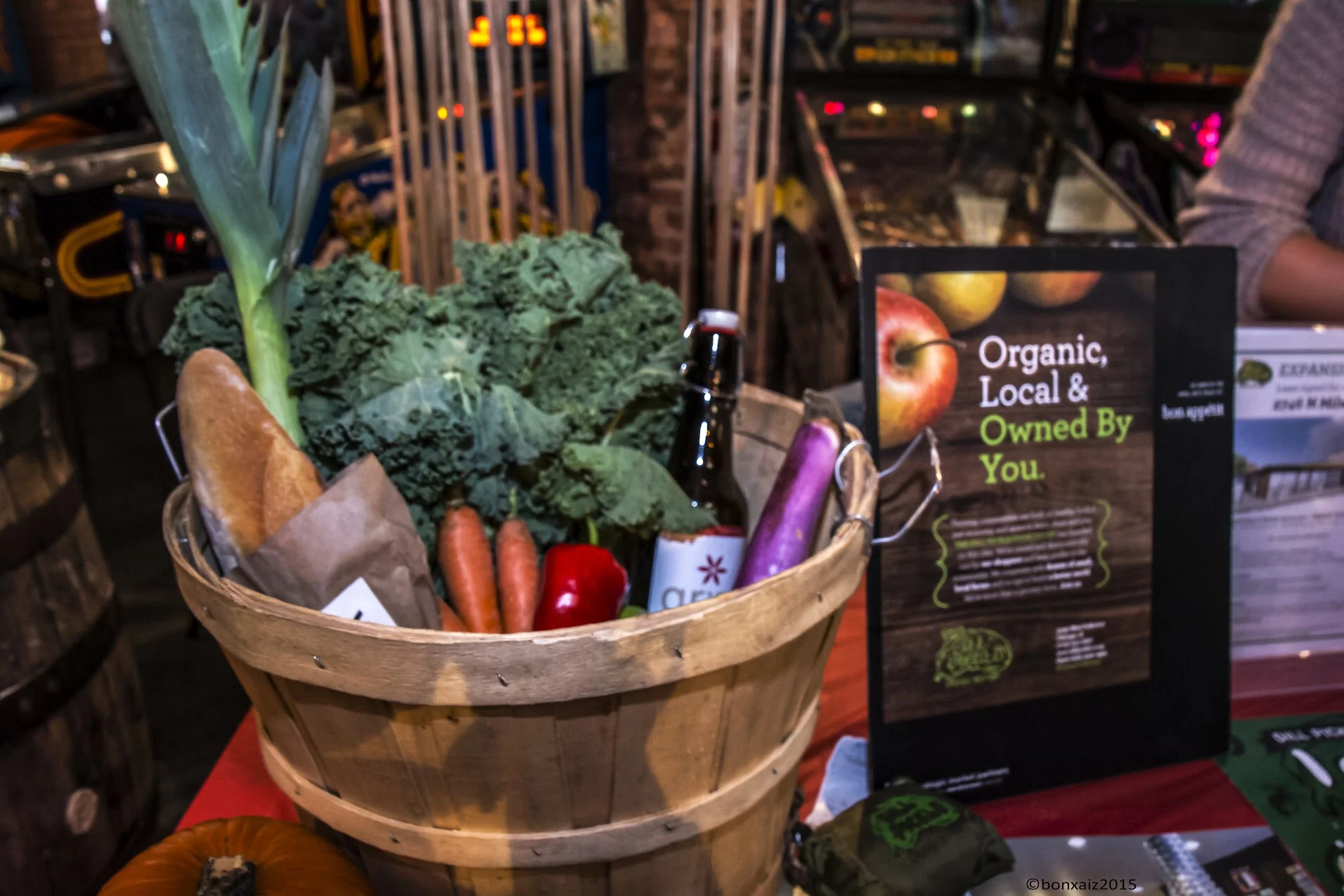 Display of local vegetables and foodstuffs from Dill Pickle Cooperative, a co-op based in Logan Square. Photo credit: Gen Odon