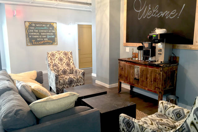 The unique blend of living units and shared areas in the space offers a comfortable ratio of public to private. 