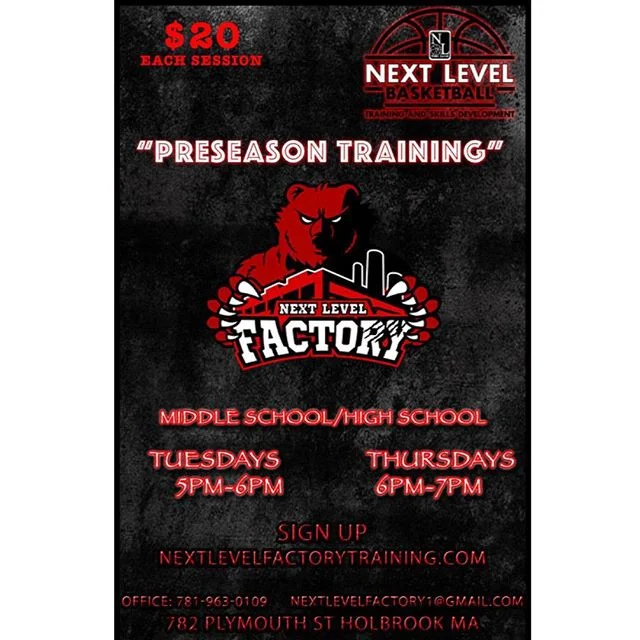 Our weekday preseason training at our gym @nextlevelfactory in Holbrook starts today!
