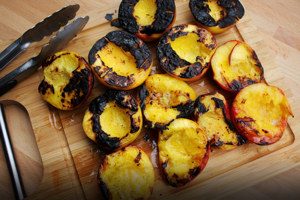  Get the peaches off the grill and set aside to cool. This can be served at room temperature, but if you want a cooler treat pop into the fridge until serving,&nbsp;after it's cooled down from the grill.  
