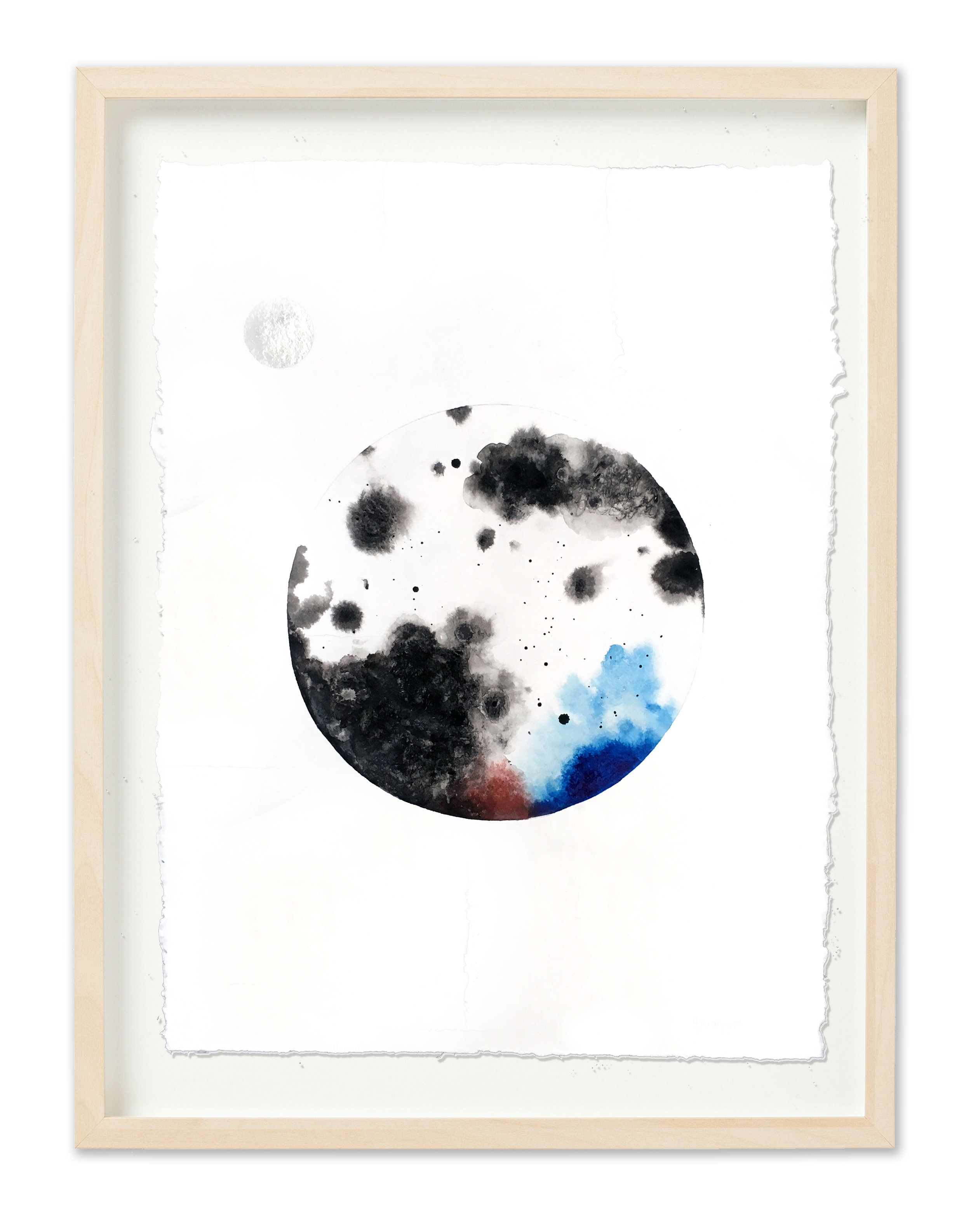 Framed Big Moon with black sienna and blue and silver moon.jpg