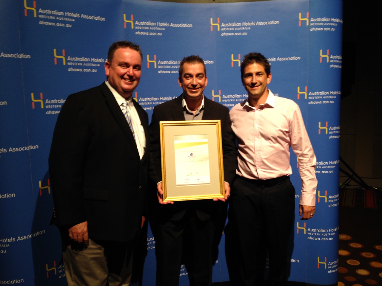 Awards Night: Dan (Centre) and Chris (Right) proudly accept 21st Century's Award