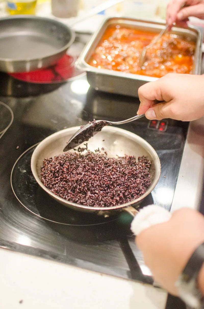 Tea infused black rice
